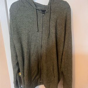 torrid Olive Green Zip-Up Hooded Sweater